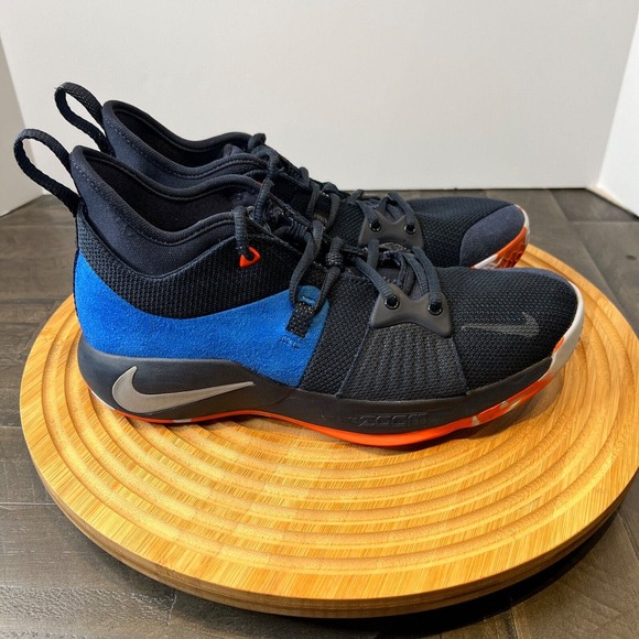 NIKE MEN’S PG 2 HOME (GS) BLUE ORANGE CLASSIC BASKETBALL SNEAKER SIZE US 9 . - Picture 6 of 11